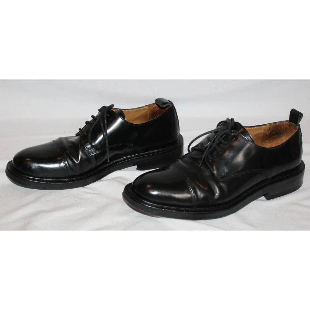 AMI Alexandre Mattiussi Men's Leather Derby Lace Up Loafers Black $750‎ EU 43